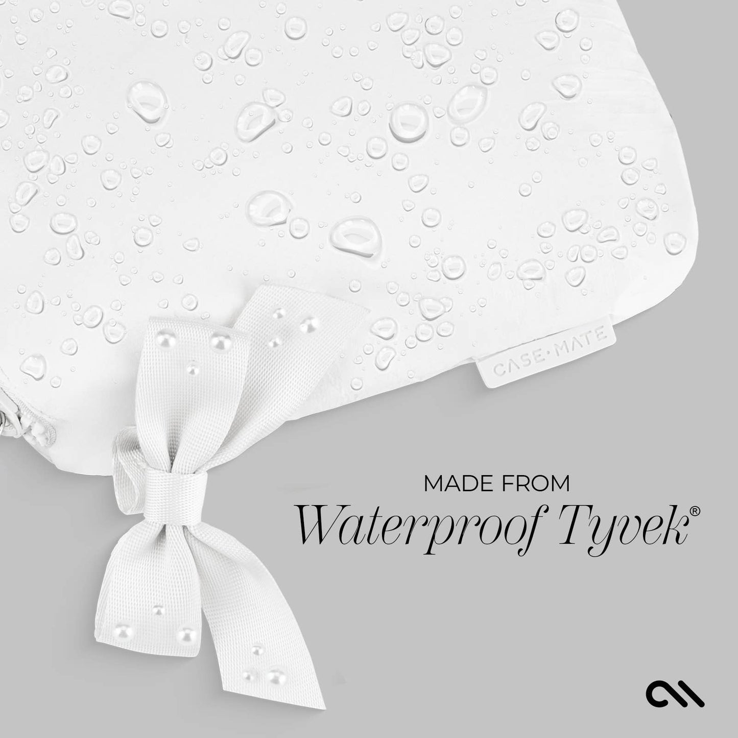 Special Edition Ivory Pearl Bow Waterproof Beach Zip Pouch