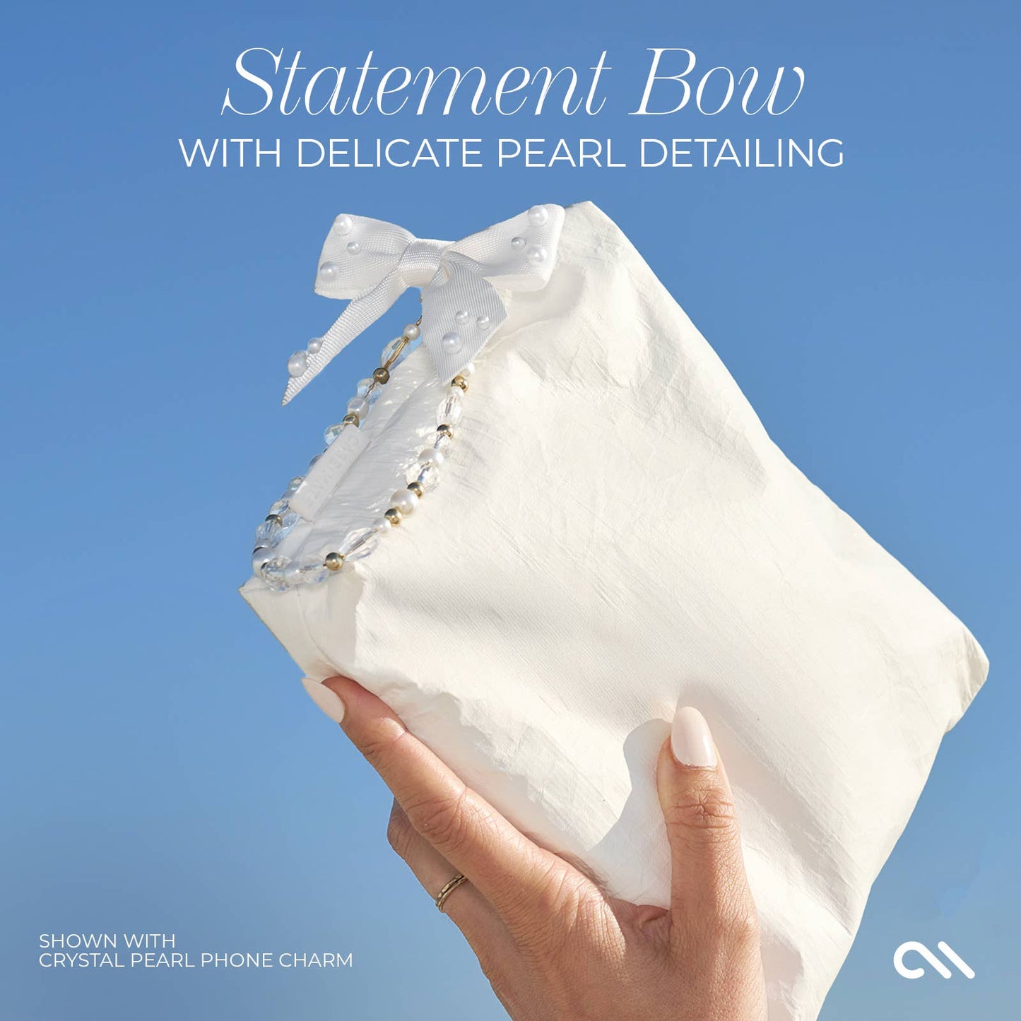 Special Edition Ivory Pearl Bow Waterproof Beach Zip Pouch
