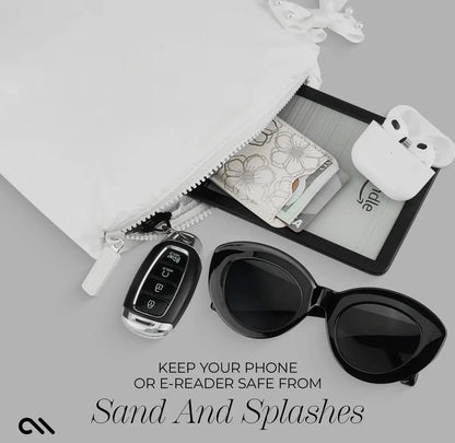 Case-Mate special edition ivory pearl bow waterproof beach zip pouch