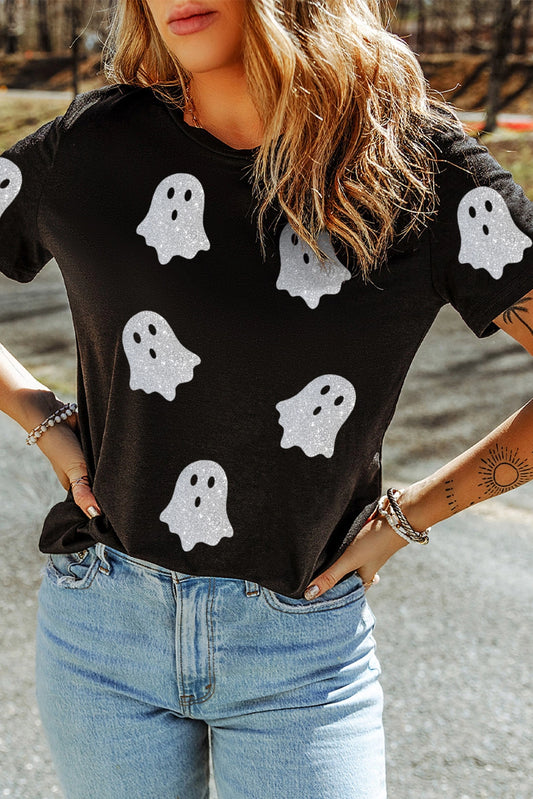 Large Ghost Glitter T-Shirt