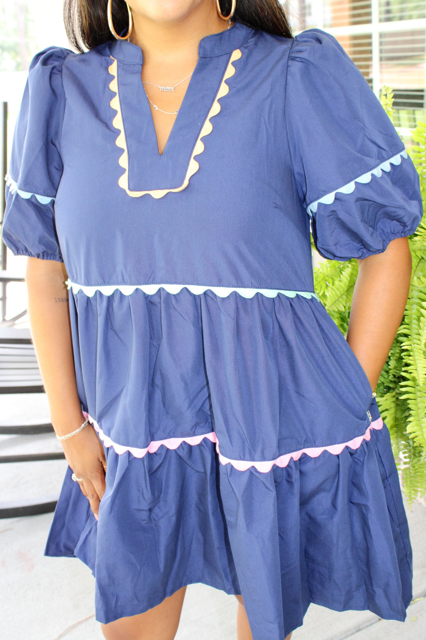 Navy Striped Dress