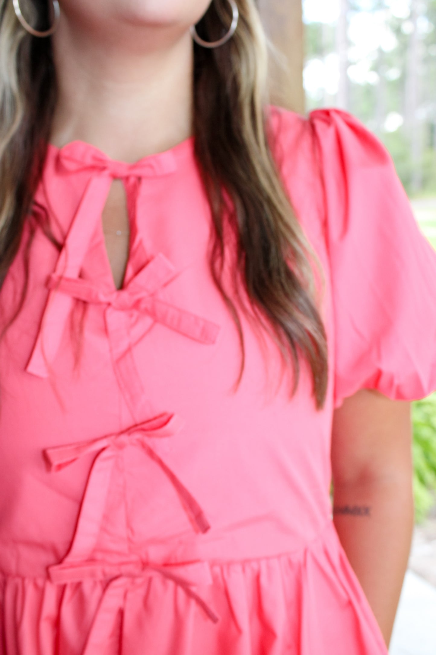 Bow Coral Dress