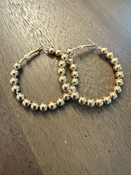 Gold Bead Earrings