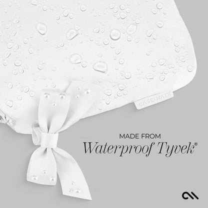 Special Edition Ivory Pearl Bow Waterproof Beach Zip Pouch